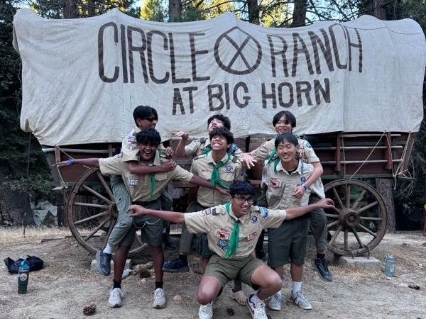 Scouting group at Circle X Ranch during outdoor leadership program